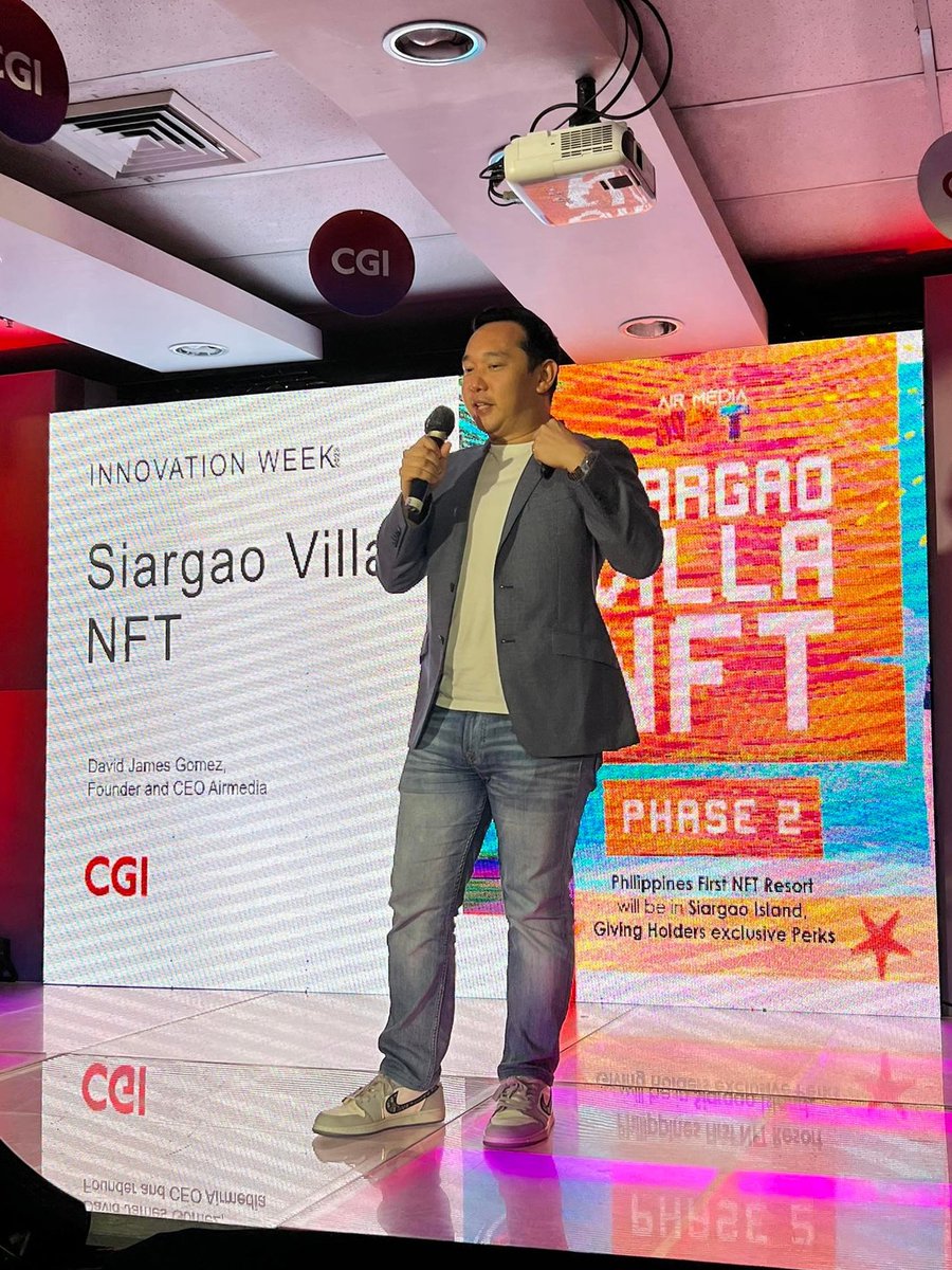 Siargao Villa NFT | MINT IS LIVE (@nftsiargao) on Twitter photo GM Siargang! 🌤
Take a look at the Siargao NFT Founder, <a href="/daveegomez/">David | AirMedia NFT</a> as he shares his insights on the future of tourism in Web3 with AI, NFTs, and Metaverse during CGI Innovation Week. 👀
We keep building! 🔥
#NFTSiargao #NFTs #Siargao GM Siargang! 🌤
Take a look at the Siargao NFT Founder, <a href="/daveegomez/">David | AirMedia NFT</a> as he shares his insights on the future of tourism in Web3 with AI, NFTs, and Metaverse during CGI Innovation Week. 👀
We keep building! 🔥
#NFTSiargao #NFTs #Siargao