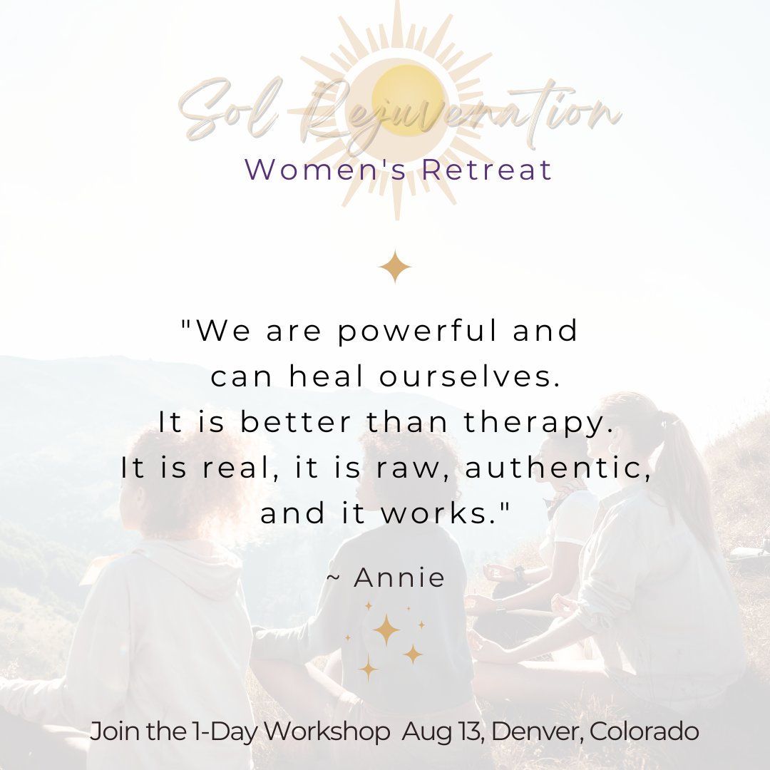 So much Love for these women who came together for Sol Rejuvenation!
Need a day of Connection, Creation, Joy, and Celebrating the beauty of your Spirit?
Join our 1-day workshop, Aug 13 in Denver ❤️
#healing #coloradowellness #denverevents #retreatscolorado #womensretreat