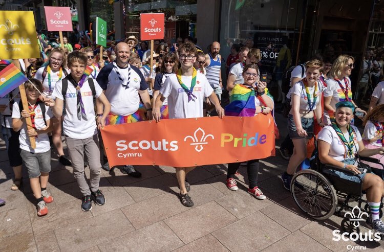 Calling all Scouts – join us at <a href="/PrideCymru/">Pride Cymru</a>

We are looking for Scouts to help run the Pride Family Area &amp; march in the Pride  Parade.

👉🏻 forms.office.com/Pages/Response…