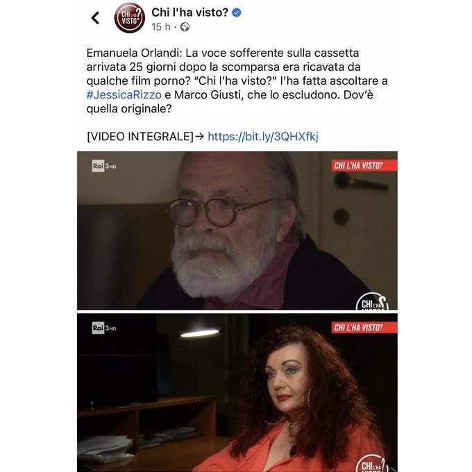 Caso Emanuela Orlandi : La mia opinione a &ldquo;Chi l&rsquo;ha visto?&rdquo;  Puntata di ieri sera, 10 maggio 2023  #chilavisto<a href="/tag/tv"class="tags"><span>#tv</span></a><a href="/tag/puntata"class="tags"><span>#puntata</span></a><a href="/tag/audio"class="tags"><span>#audio</span></a><a href="/tag/jessicarizzo"class="tags"><span>#jessicarizzo</span></a><a href="/tag/opinione"class="tags"><span>#opinione</span></a><a href="/tag/chilavisto"class="tags"><span>#chilavisto</span></a>
