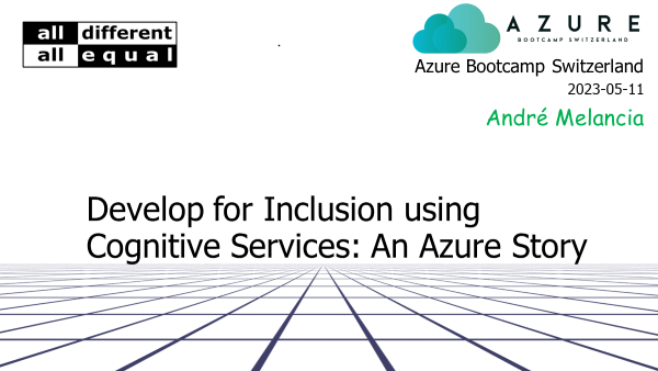 In 1 hour, I'll present a very interactive 'Develop for #Inclusion using #CognitiveServices: An #Azure Story' session for #AzureBootcampCH in Bern. You're welcome to join track 3 and share your experience!
azurebootcamp.ch/sessions
#Equality #AllDifferentAllEqual #HumanRights #AI