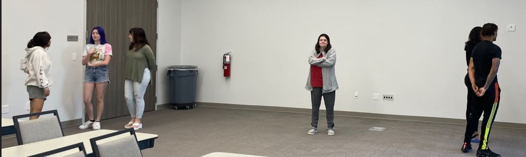 Students in Mrs. Matthies' SPCH 1311 Introduction to Speech Communication class have fun practicing their critical thinking and communication skills as they prepare to speak their opinions during a mini-debate!