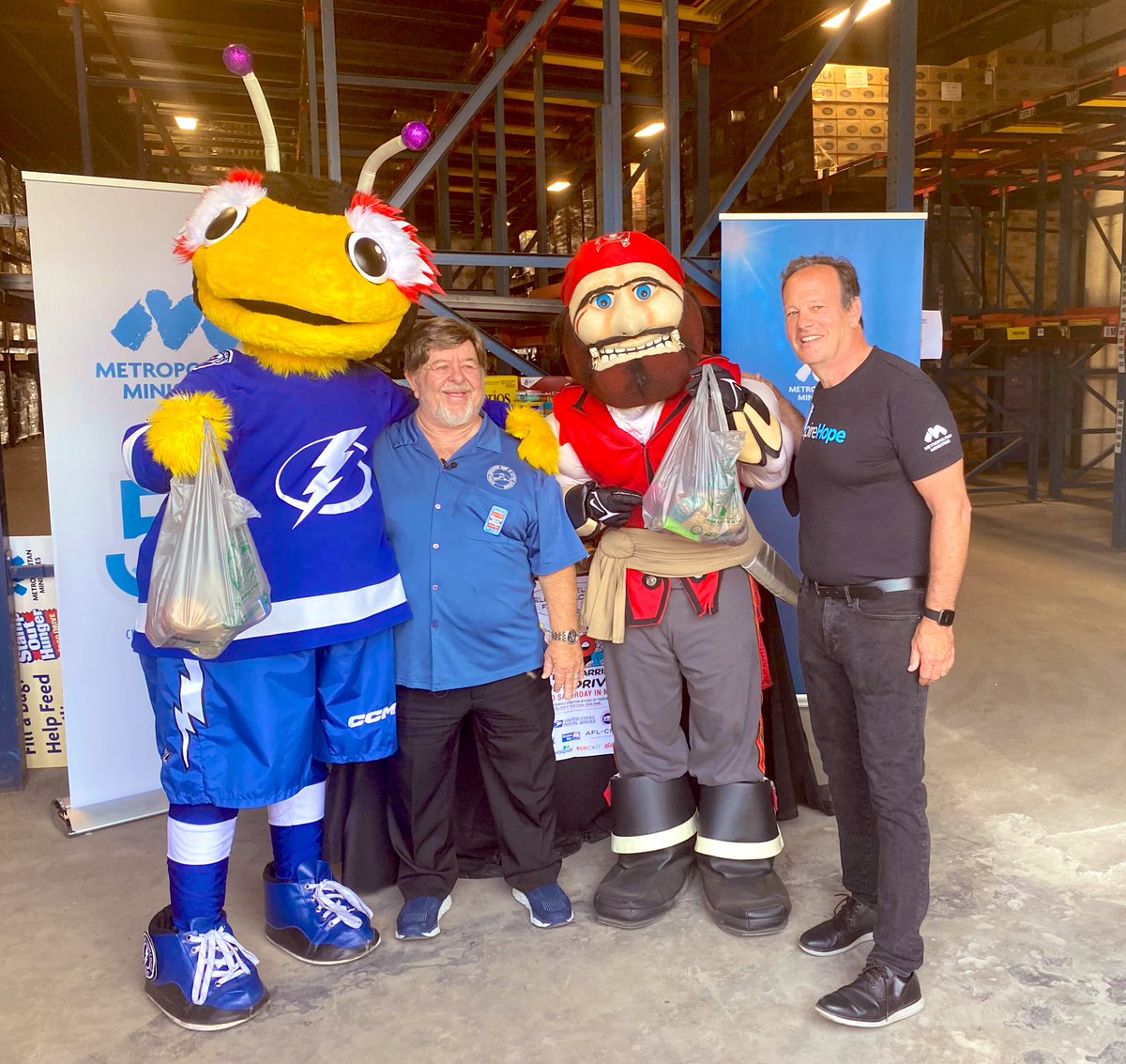 Metropolitan Ministries (@metroministries) on Twitter photo Look who is helping <a href="/NALC_National/">Letter Carriers</a> and us here to start the <a href="/StampOutHunger/">Stamp Out Hunger®</a> drive! <a href="/CaptainFear/">Captain Fear</a> from <a href="/Buccaneers/">Tampa Bay Buccaneers</a> and <a href="/ThunderBugTBL/">ThunderBug</a> from <a href="/TBLightning/">Tampa Bay Lightning</a> ❤️❤️❤️ Look who is helping <a href="/NALC_National/">Letter Carriers</a> and us here to start the <a href="/StampOutHunger/">Stamp Out Hunger®</a> drive! <a href="/CaptainFear/">Captain Fear</a> from <a href="/Buccaneers/">Tampa Bay Buccaneers</a> and <a href="/ThunderBugTBL/">ThunderBug</a> from <a href="/TBLightning/">Tampa Bay Lightning</a> ❤️❤️❤️