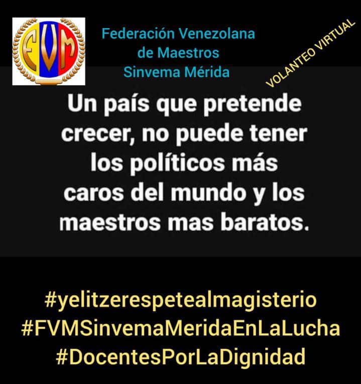 #SalarioIgualCanastaBásica
#SalarioConstitucional
#NuestraLuchaNoEsPolítica
#SalarioJustoYA
#Art91CRBV #Art89CRBV
#SalarioDignoYA #Protesta
#SalarioYPensionesDignasIndexadas
#RespetoALosDerechosLaborales
#DignidadMagisterial
#SalarioConPoderAdquisitivo