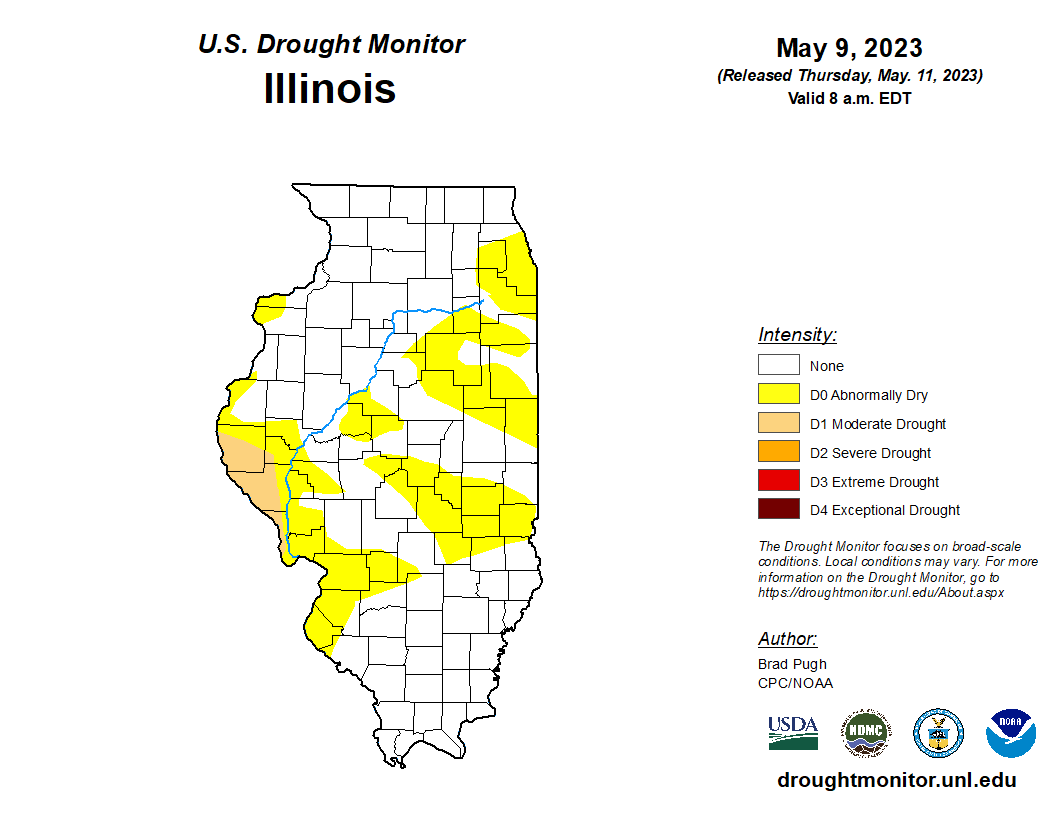 The heavy rain that fell last weekend helped curb some of the developing #drought in central Illinois, but there are still numerous areas that are dry. Moderate drought is creeping into west central Illinois. #ILwx