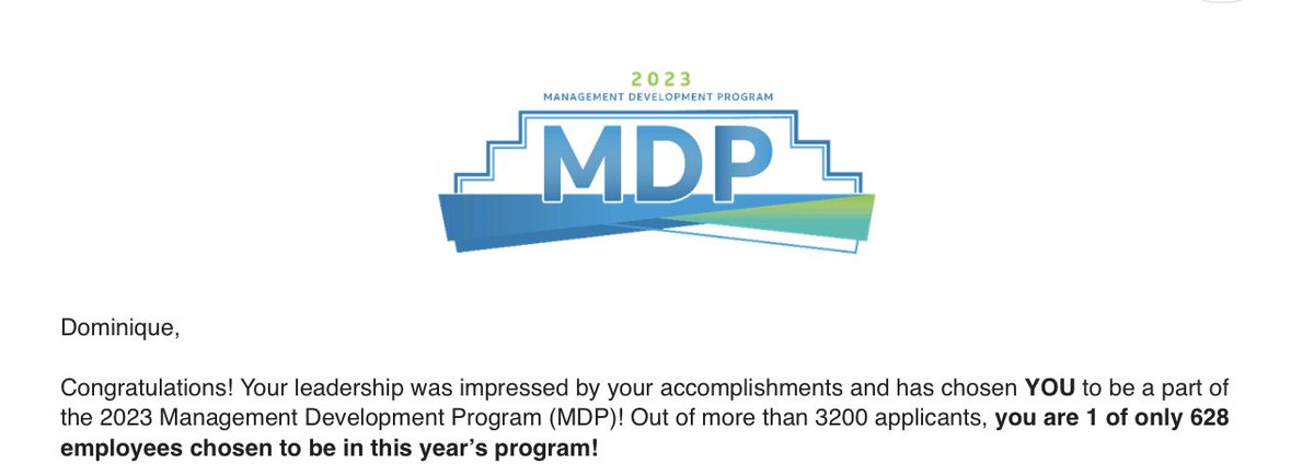 Grateful, honored, and extremely excited to be selected for #MDP2023. I appreciate my leadership team for believing in me, and giving me this opportunity.<a href="/WesleyKyleNeal/">Wesley Kyle Neal 🌵</a> <a href="/AlyssaMoore_12/">Alyssa Moore</a> Now it’s time to elevate my skills, and network!!! #KAMO6 #lifeatatt #KAMOkonnects