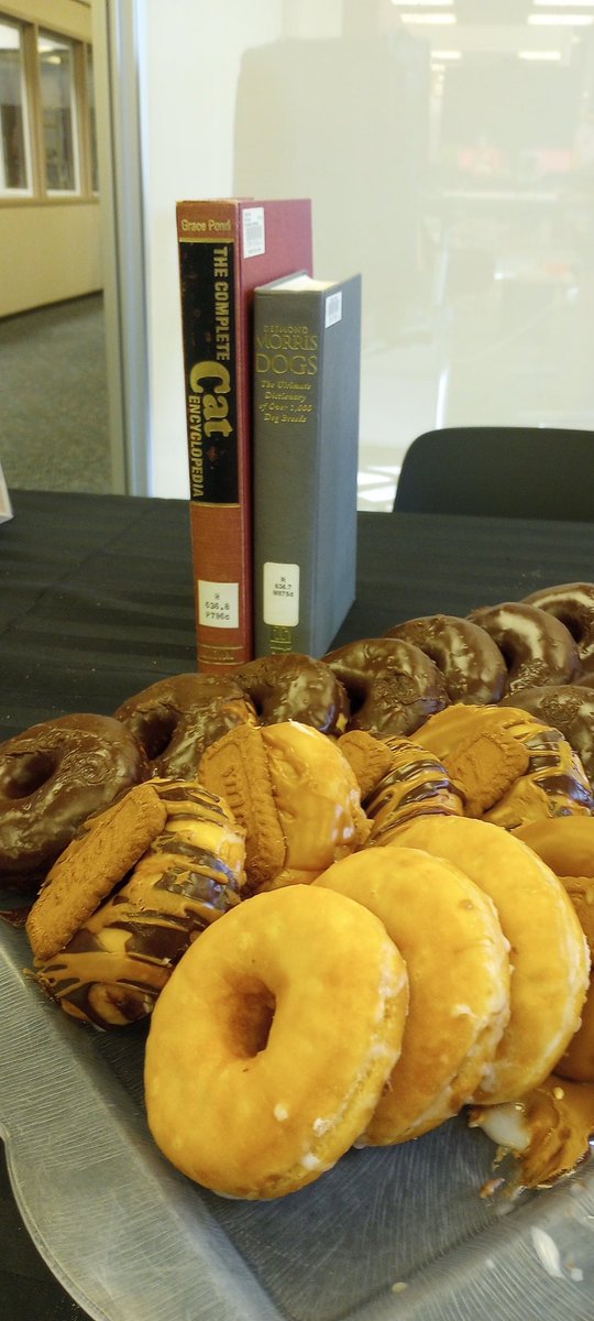 Cat people? Dog people? You can choose at Dewey/Donuts at @DavidsonLibrary .