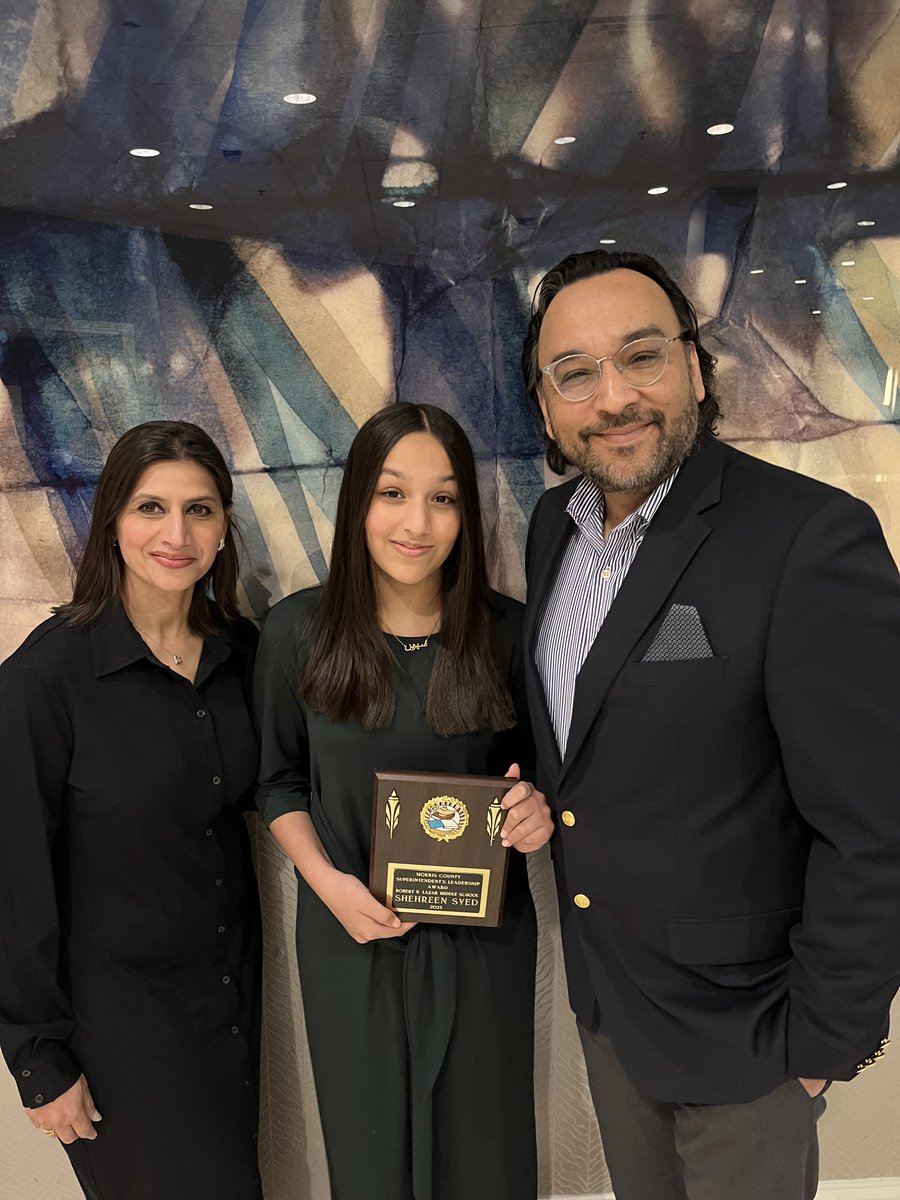 Congrats to Shehreen Syed on her selection as Lazar's recipient of the Morris County Superintendent's Leadership Award.