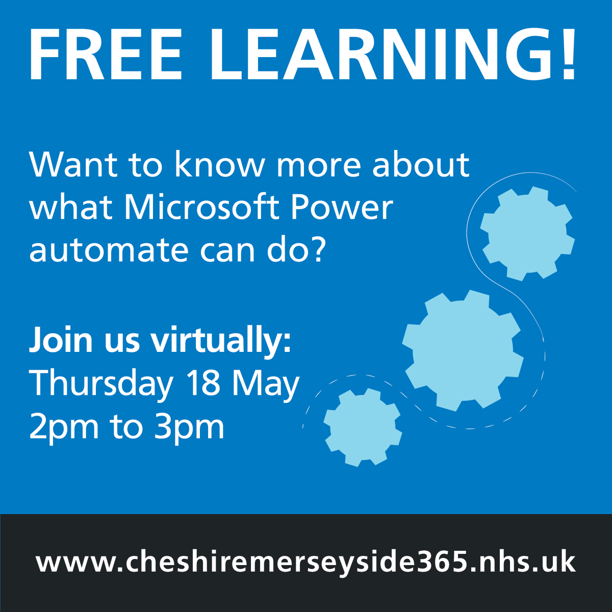 CM_365's tweet image. Don&apos;t forget to join us today to get started with #MicrosoftPowerAutomate 
Register for the #Microsoft365KnowledgeHub online at cheshiremerseyside365.nhs.uk to attend!