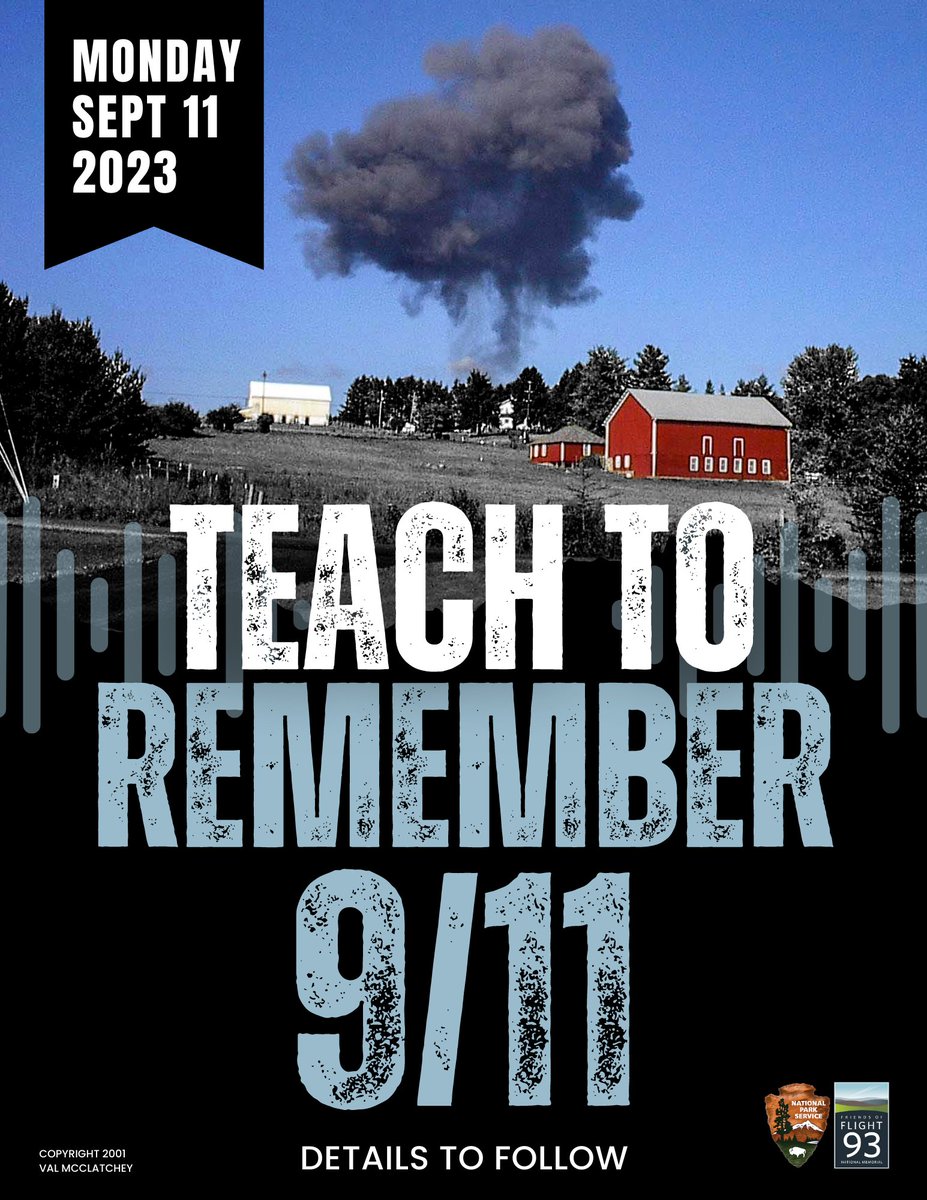 Flight93Friends's tweet photo. Calling all Educators! Do you teach grades 6-12? Join us for a #NationalDayofLearning on Monday, September 11, 2023, for a “Teach to Remember 9/11” virtual program!
To learn more, visit: https://t.co/zfbR5DFUhW
#Teach2Remember https://t.co/EVYq5ZDv6w