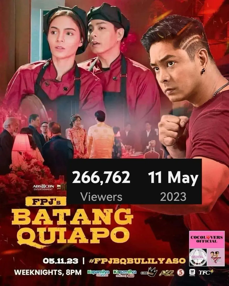 graciapearl's tweet photo. MARAMING SALAMAT PO!!!
#FPJBQBulilyaso
May 11 Huwebes
#Youtube
#ConcurrentViews
#FPJsBatangQuiapo
@JuliaMLoversOFC
@Cocolovers_
@MinnajKiffie https://t.co/QJiVGKsVpS