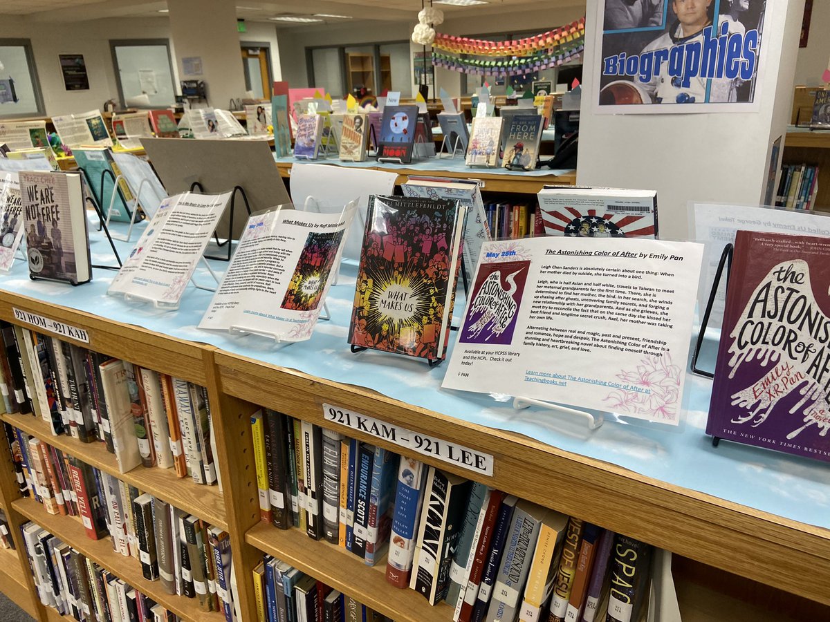 HOHSmedia's tweet photo. Check out the media center’s  #AAPIHeritageMonth display and celebrate with us by reading one of these wonderful books! https://t.co/hzvlDOkcNk