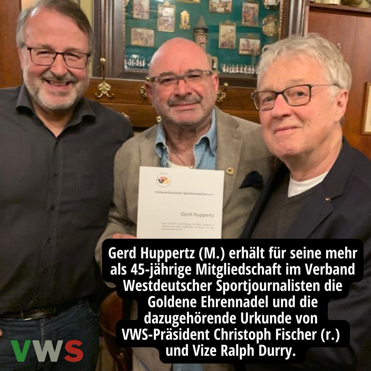 Nachträgliche Ehrung für Gerd Huppertz, den Gründer und langjährigen Herausgeber des KölnSport-Magazins. #VWS