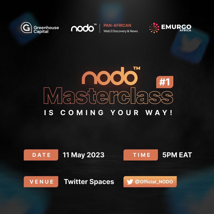 GreenHouseCap_'s tweet photo. T-1 hour to this amazing event with @Official_NODO  and @EmurgoAfrica . Join us here: https://t.co/7GEDzJWGr9

Don’t miss out! 

https://t.co/3ISEEKCg7W https://t.co/SxKxMmf9BC