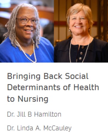 "Bringing Back Social Determinants of Health to Nursing"
On #IND23 Dr. Jill B. Hamilton and Dr. Linda A. McCauley share their insights on supporting nursing and nurses bit.ly/3MhZbAR
<a href="/JillBHamilton1/">Jill B Hamilton</a> <a href="/LmccaulMcCauley/">Linda McCauley</a> 
#SDOH