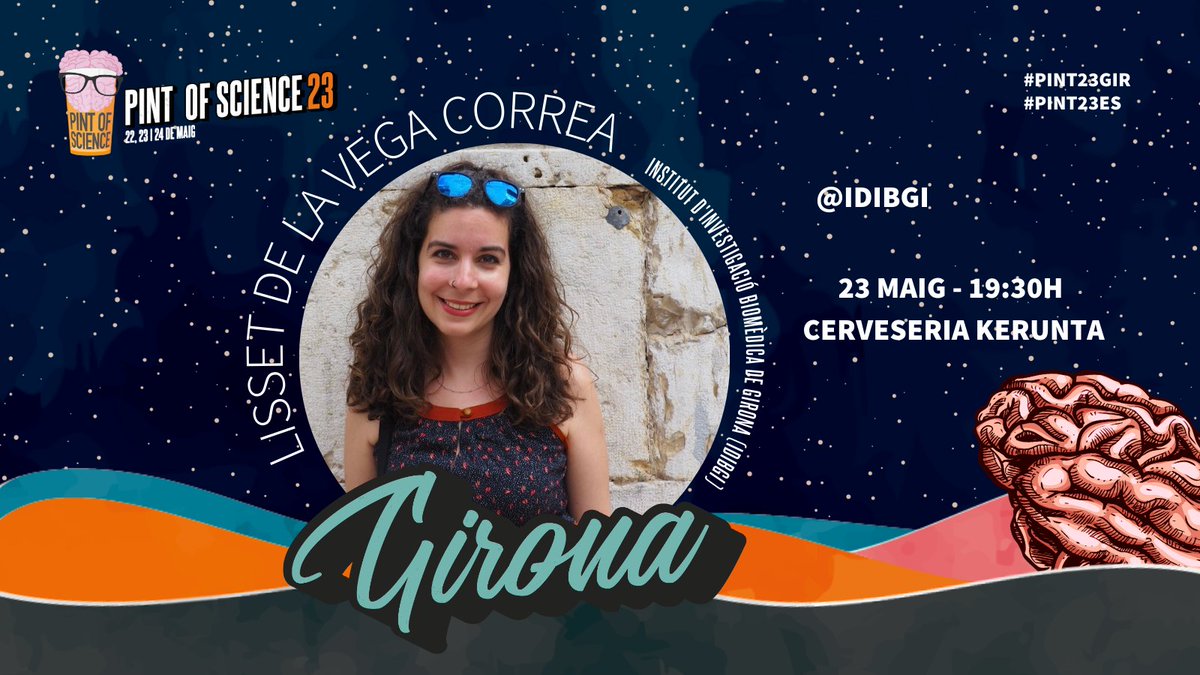 Girona7ciencia's tweet image. Festival @pintofscienceES !
23 de Maig, 19:30h al #Kerunta
"Les mil mosques de Sant Narcís: la memòria i la depressió"
Per Jordi Mayneris Perxachs, Irene Puig Parnau i Lisset de la Vega Correa de @idibgi
#PINT23GIR #PINT23ES
Patrocina: @icrawater @idibgi @c4dudg @eueram @btmsound