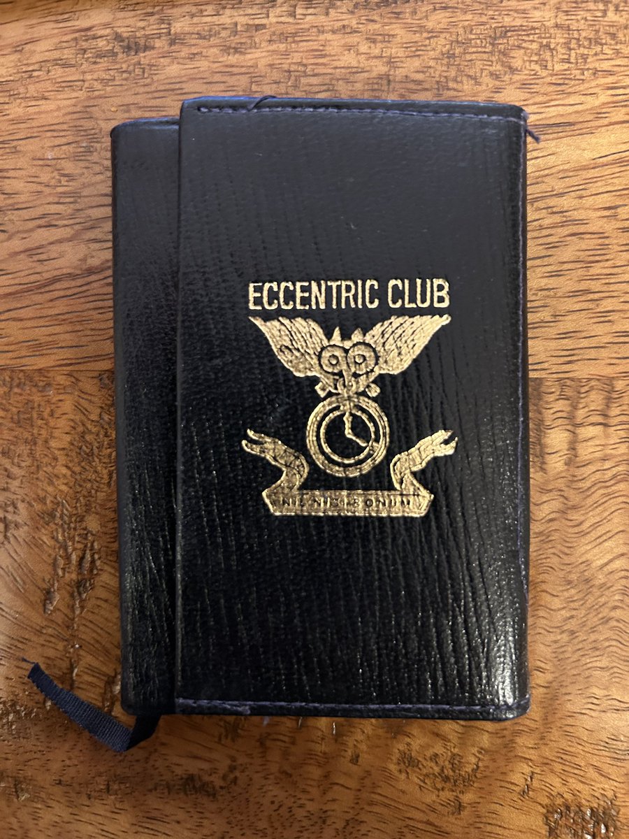 Eccentric_Club's tweet photo. A new donation received by the club from Jessica Pelling - a pocket diary/wallet, usually held by a club member, but on this occasion found among the possessions of Ms Pelling’s late grandfather, who, upon closer inspection of our records, turned out not to be the club member. https://t.co/VKVZzYDHBU