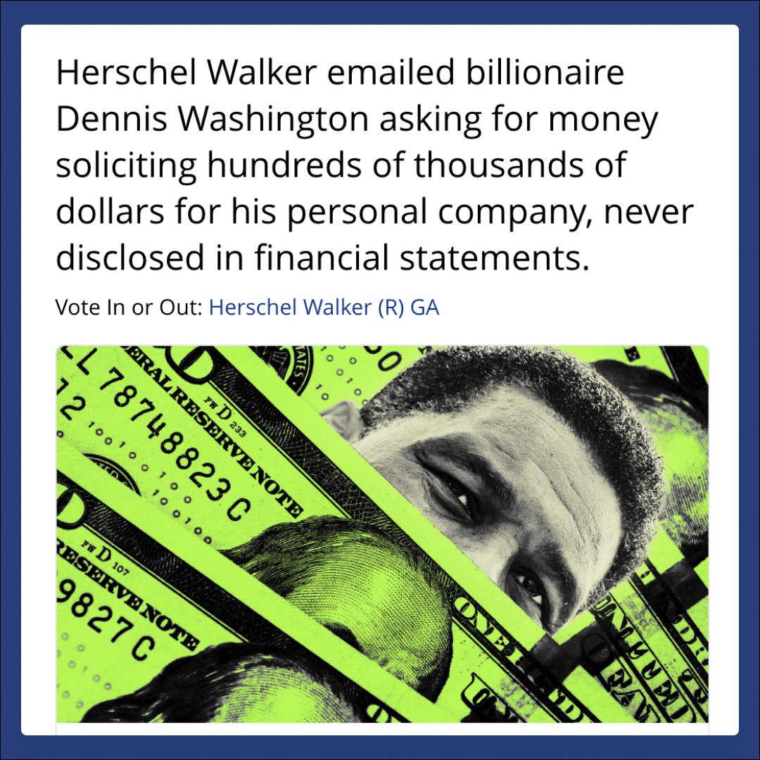 Vote #HerschelWalker In or Out at voteinorout.com. Read this article and other news you missed. 🇺🇸 A well-informed electorate is a prerequisite to Democracy.—Thomas Jefferson #voteinorout #trump #biden