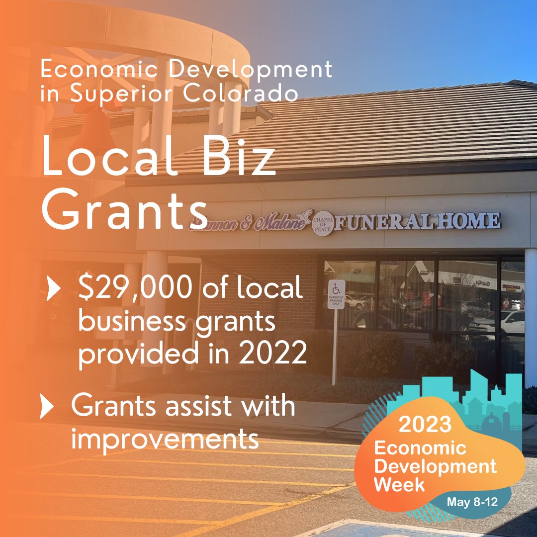 townofsuperior's tweet image. 2023 Economic Development Week - The Town of Superior awarded $29,000 in Local Business Grants in 2022. These grants assist businesses with improvements, such as new patios, equipment and signage.

#EconDevWeek23 #COEconDevWeek2023 #SuperiorBiz
