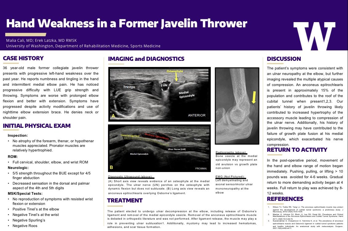 ErekLatzkaMD's tweet image. Catching up on #AMSSM2023. New record of 7 case reports with UW residents and fellows this year. Best title by far: “O’ Elbow, How Came’st Thou in This Pickle” by our chief @KSmo_DO 

@UWRehabMed @TheAMSSM #shakespeare #sportsmedicine #mskultrasound #mskrad