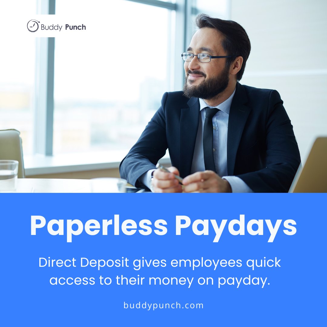 buddypunch's tweet photo. Money straight into their account, Direct Deposit gives employees quick access to their money on payday.

Get started today: https://t.co/ONIt97g5Kl

#entrepreneurs #biz #businessowners #manager #humanresources #timetrackingsolution #timetrackingtool https://t.co/sZZRAI1Acj