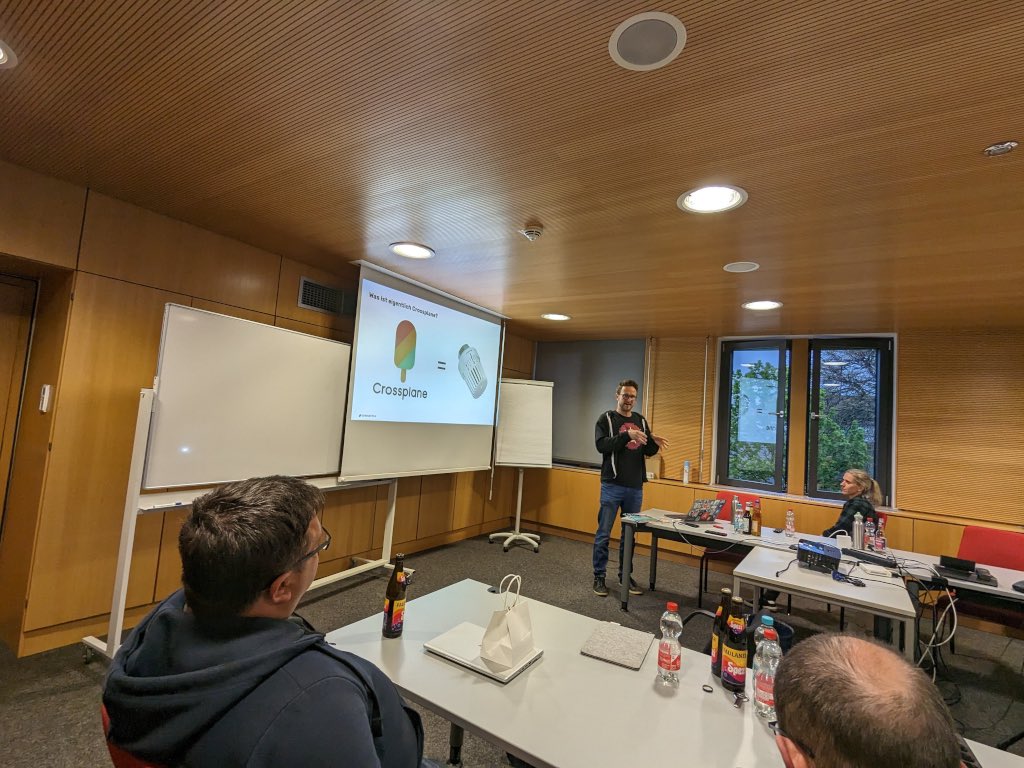 Dr. Hartmut Schubert (@cio_thueringen) on Twitter photo Das war ein spannendes <a href="/devopsthde/">DevOps Thüringen Meetup</a> Meetup gestern im TLRZ, mit Vorträgen zum neuen #OpenSource Cloudcomputing und High Performance Networking im Landesrechenzentrum, #crossplane von <a href="/jonashackt/">Jonas Hecht</a> und der philosophischen Annäherung an die Frage: "Was bedeutet eigentlich DevOps?" Das war ein spannendes <a href="/devopsthde/">DevOps Thüringen Meetup</a> Meetup gestern im TLRZ, mit Vorträgen zum neuen #OpenSource Cloudcomputing und High Performance Networking im Landesrechenzentrum, #crossplane von <a href="/jonashackt/">Jonas Hecht</a> und der philosophischen Annäherung an die Frage: "Was bedeutet eigentlich DevOps?"