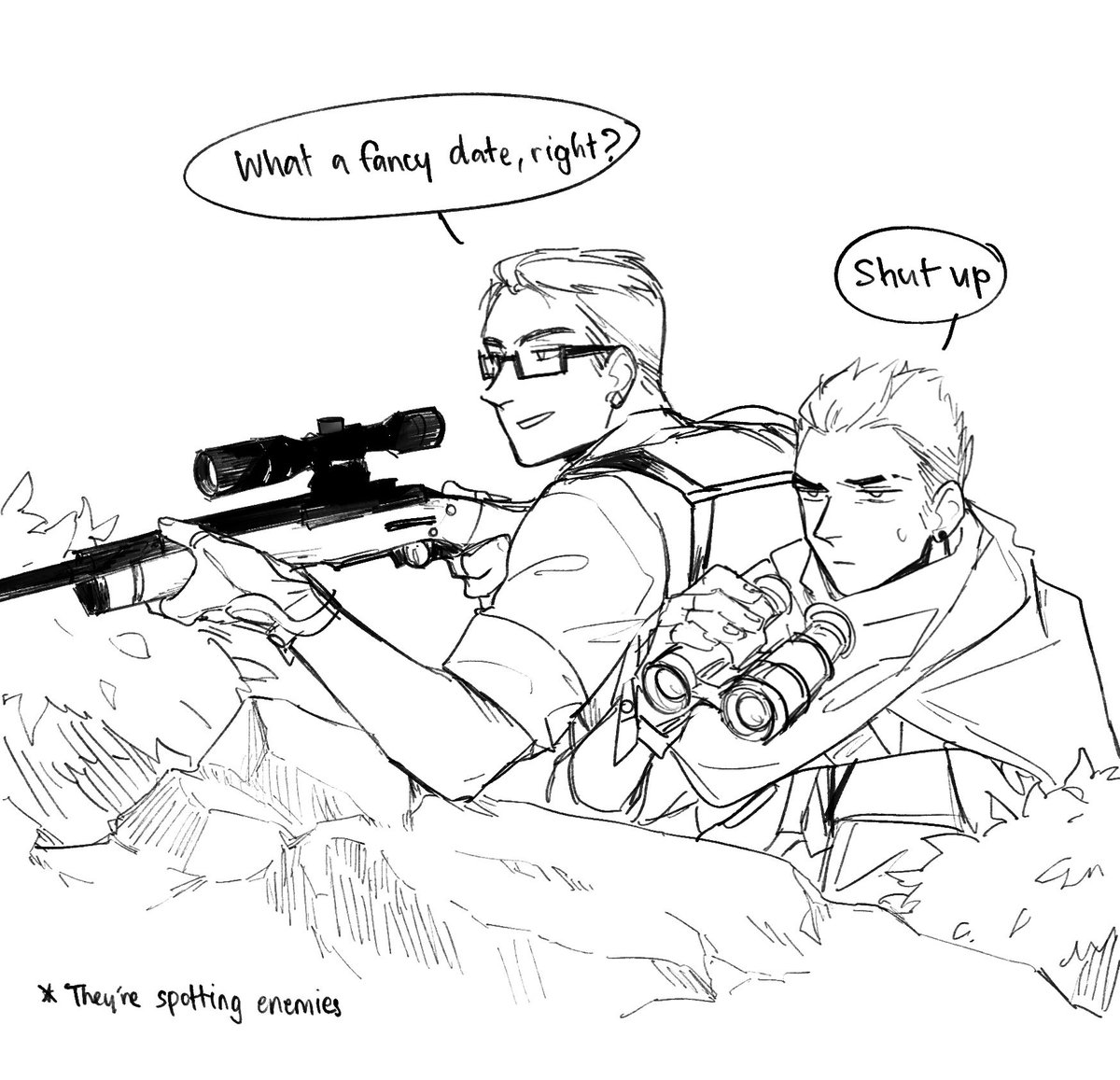 (Sketch) "You're such a cute assistant, mon chéri"

Yoru just doesn't know why he's here… 