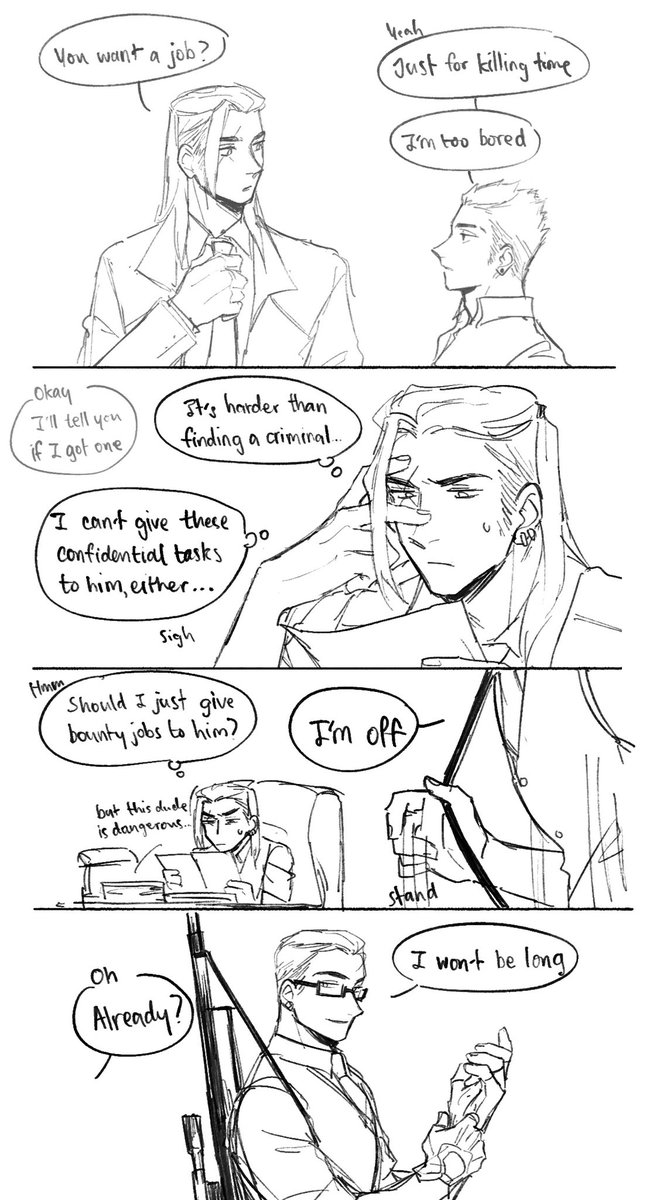 (Sketch) "You're such a cute assistant, mon chéri"

Yoru just doesn't know why he's here… 