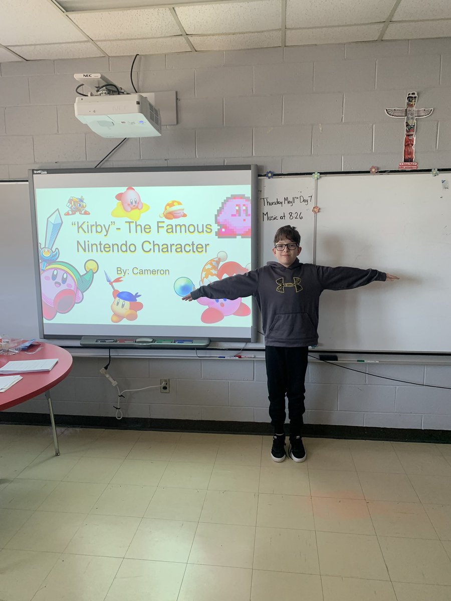 Today in our Teach the Teacher presentations I learned all about the board game Risk, Guinea Pigs, Orangutang, and Nintendo’s own Kirby. Amazing job! <a href="/stkevjr/">SKJH</a>