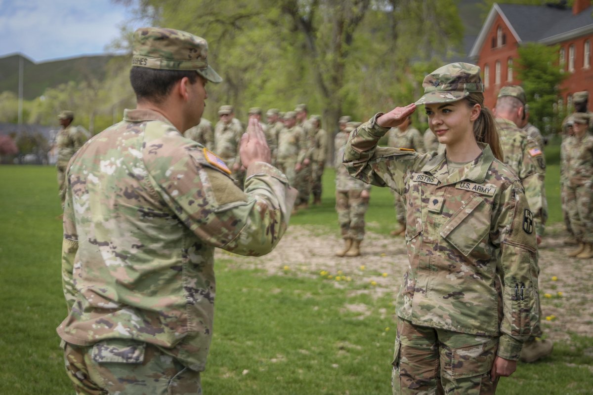 #USArmyReserve Pfc. Megan Sirstins, #HHC807MCDS Patient Admin. (68G), was promoted to specialist during Battle Assembly on May 7, 2023, at Fort Douglas, Utah. #ArmyMedicine