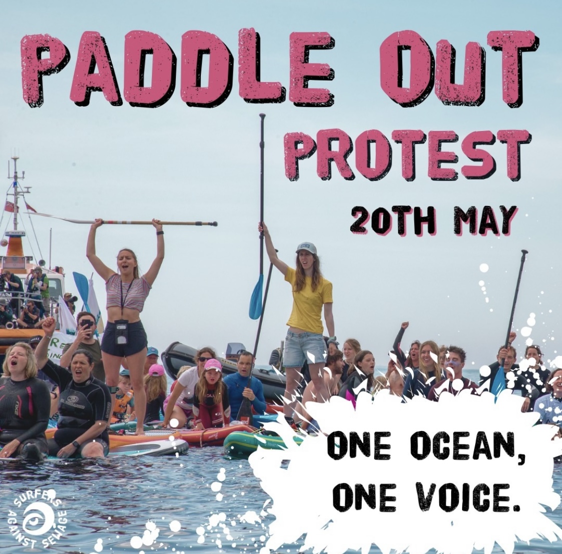 RossnowlaghSC's tweet photo. SurfGirlMag: Today! UK Paddle Out Protest @sascampaigns Get involved if you want to swim or surf in seas that are sewage-free. Find out more here https://t.co/6U3mJ9Irqw #sewagescandal https://t.co/xPjpdli4hT