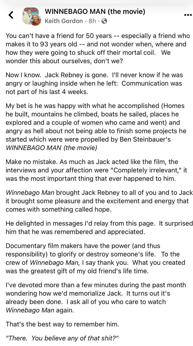 LetItEat21's tweet photo. RIP Jack Rebney.  The man was a legend and my wife and I still quote him years after Winnebago Man. “I don't want any more bullshit anytime during the day, from anyone. That includes me!” https://t.co/n0D9E8wsxB