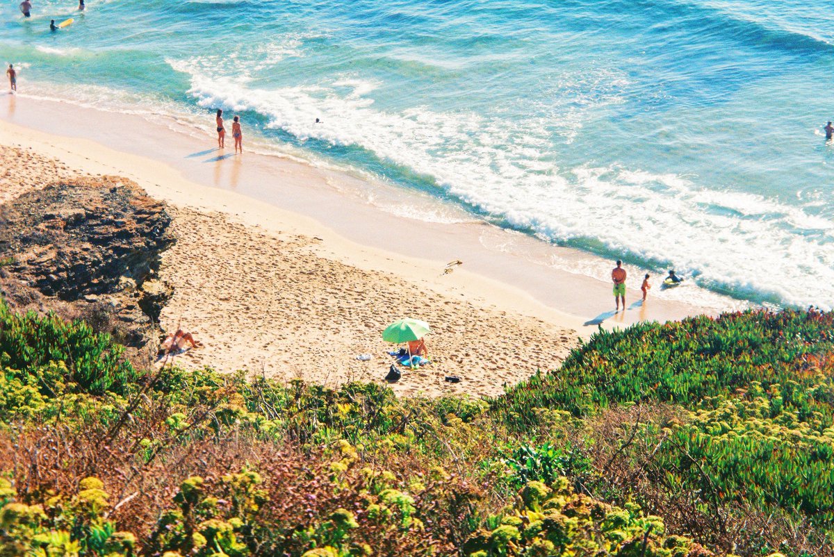 Camping along the coast on 35mm film