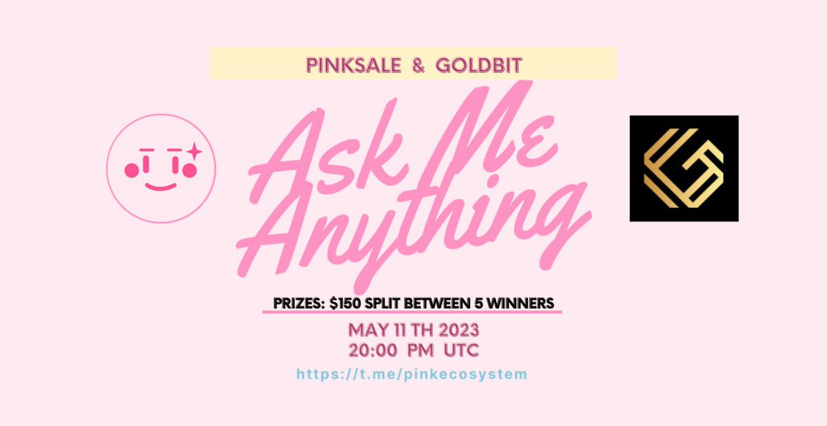 _GoldBit_'s tweet photo. Hello everyone just a reminder of our AMA today with PinkSale. We will be joined by the team from @ape_swap as we get ready for our presale tomorrow. Tune in on telegram at 20:00 UTC as there will be $150 in giveaways.

https://t.co/grBsE5x3Mz

#BNB #Crypto #casino https://t.co/208sSqHd3I