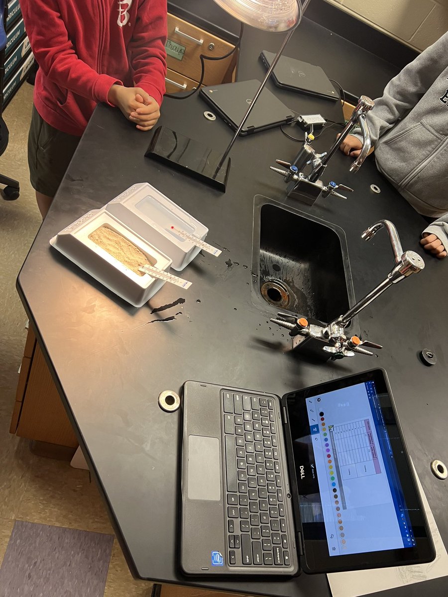 Mrs_Pulsifer's tweet photo. Today, students designed an experiment to test sand and water gaining and losing TE. #weatherandclimate #act6 @LabAids @SEPUP_UCB #novipride @novi_ms https://t.co/ujw8kN1GaP