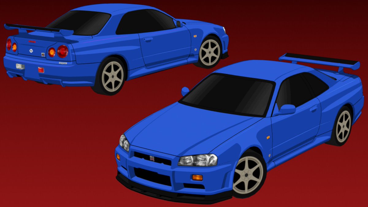 HoweDese's tweet image. Just tried #Celshading for the first time, It was pretty fun. Been kinda tempted to do this for the longest time cause of @Hacaosuka_Works&apos;s and @AutostradaRBLX&apos;s work. 
I think it went out okay?

#Celshaded #Blender3d #Blender #Nissan