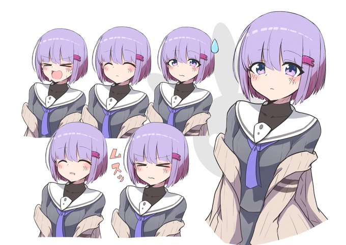 「expressions purple eyes」 illustration images(Latest)