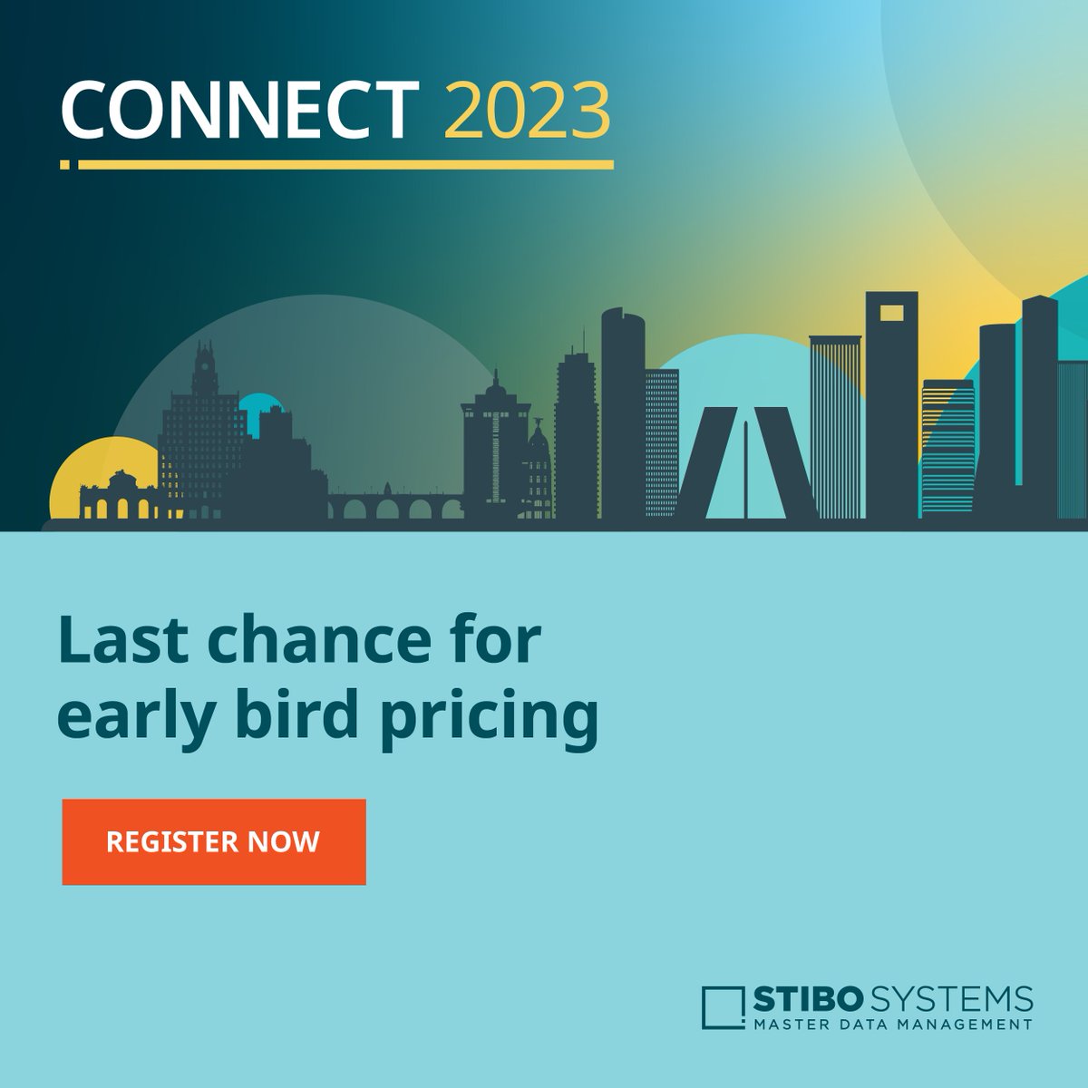 ⏰ Only 2 days left to take advantage of our early bird pricing for #StiboSystemsConnect 2023! Save €500 💸 when you register by May 12. Learn more and register now at: sti.bo/3pxrsuB