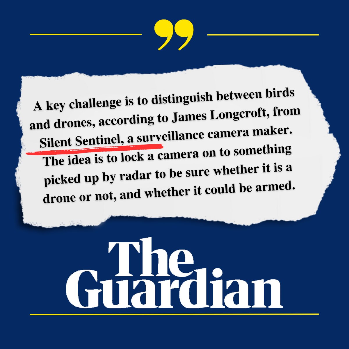 The threat posed by drones is on the rise, but so are our capabilities to deal with it. 

It was a pleasure to have our Sales Director featured in <a href="/guardian/">The Guardian</a> commenting on #security and counter #UAV measures during the King's #coronation. 

Full story 👇
theguardian.com/uk-news/2023/m…