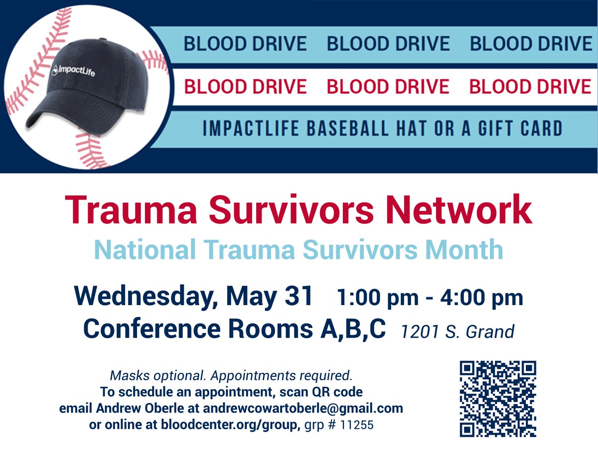 Andrew Oberle (@andrewoberle) on Twitter photo Join us for the National Trauma Survivors Month Blood Drive <a href="/SLUHospital/">SLU Hospital</a>! I wouldn't be alive if generous people like you gave the lifesaving gift of blood. Sign up today & help us raise 20 units, the number I needed to stay alive. See you there! <a href="/impactlifeblood/">ImpactLife</a> <a href="/TraumaSurvivors/">Trauma Survivors Network</a> Join us for the National Trauma Survivors Month Blood Drive <a href="/SLUHospital/">SLU Hospital</a>! I wouldn't be alive if generous people like you gave the lifesaving gift of blood. Sign up today & help us raise 20 units, the number I needed to stay alive. See you there! <a href="/impactlifeblood/">ImpactLife</a> <a href="/TraumaSurvivors/">Trauma Survivors Network</a>