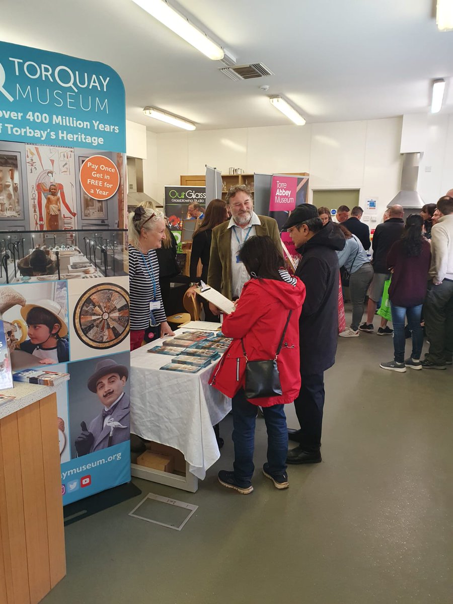 BrixhamPhil's tweet photo. Tim and Barbara in action .... doing a fantastic job! Helping us @TorquayMuseum connect with #EnglishRiviera accommodation providers....... and on Barbara's birthday too! https://t.co/yXYMSxMd8S