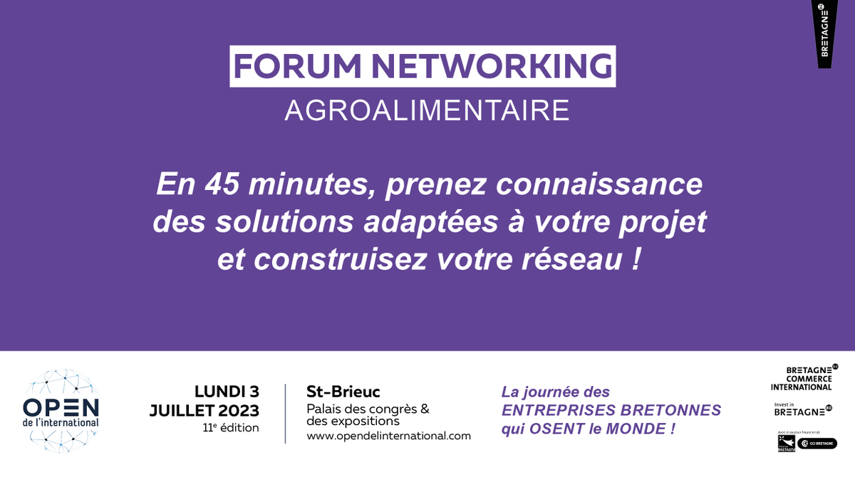 BCInter's tweet photo. 🌍 En 45 minutes, prenez connaissance des solutions adaptées à votre projet et construisez votre réseau ! Participez au Forum Networking Agroalimentaire sur les thématiques : #Logistique #Emballage #Recrutement #Certifications #Réglementation #OPENBCI23 👉 https://t.co/KHEDPVKVjK https://t.co/2VwiEQ7db3
