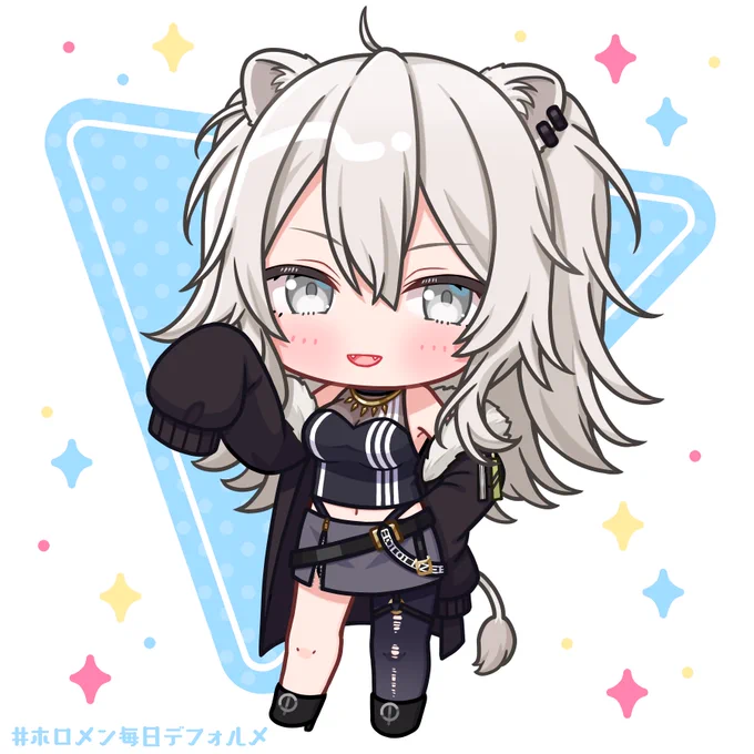 #ホロメン毎日デフォルメ   29日目:獅白ぼたんちゃん #ししらーと   明日はおまるん!!お楽しみに!!!