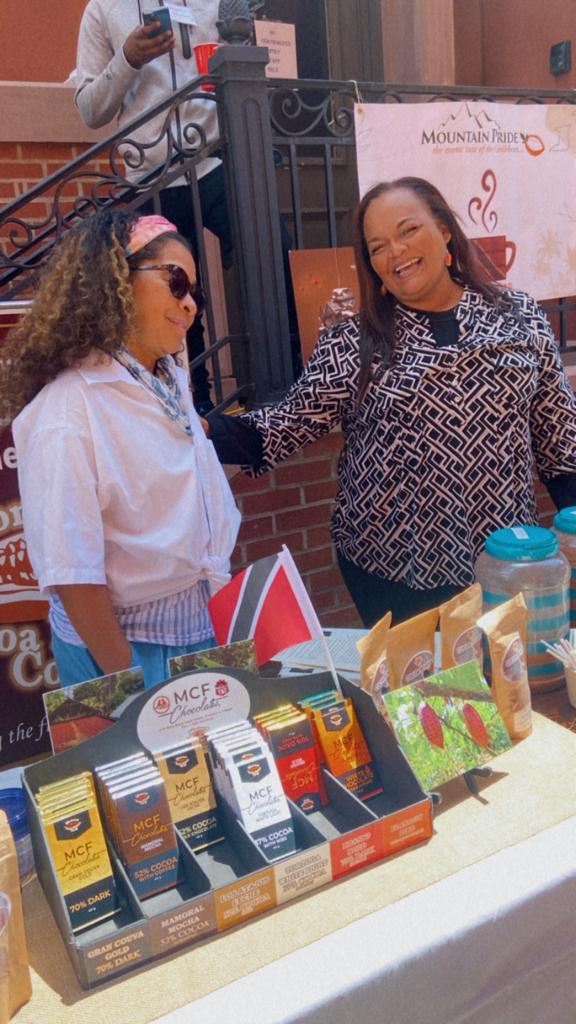 exporTT_Ltd's tweet photo. Already in-state for the #C3Project Launch, Mountain Pride Chocolates joined the fair outside the T&amp;T Embassy, giving visitors a taste of chocolates and cocoa tea made from our fine-flavour Trinitario cocoa. #PassportDC https://t.co/2EzGoUxaBp