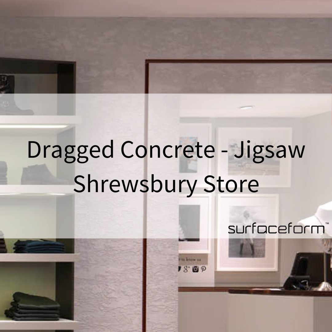 Surfaceform's tweet photo. Dragged Concrete - Jigsaw Shrewsbury Store📍

Throwback to this project in Shrewsbury - we love the contrast and texture that Dragged plaster creates &amp;how it compliments the overall aesthetics for this store⚡️
#draggedplaster #retaildesign #polishedplaster #polishedplasterlondon https://t.co/EmpKIsOuEr