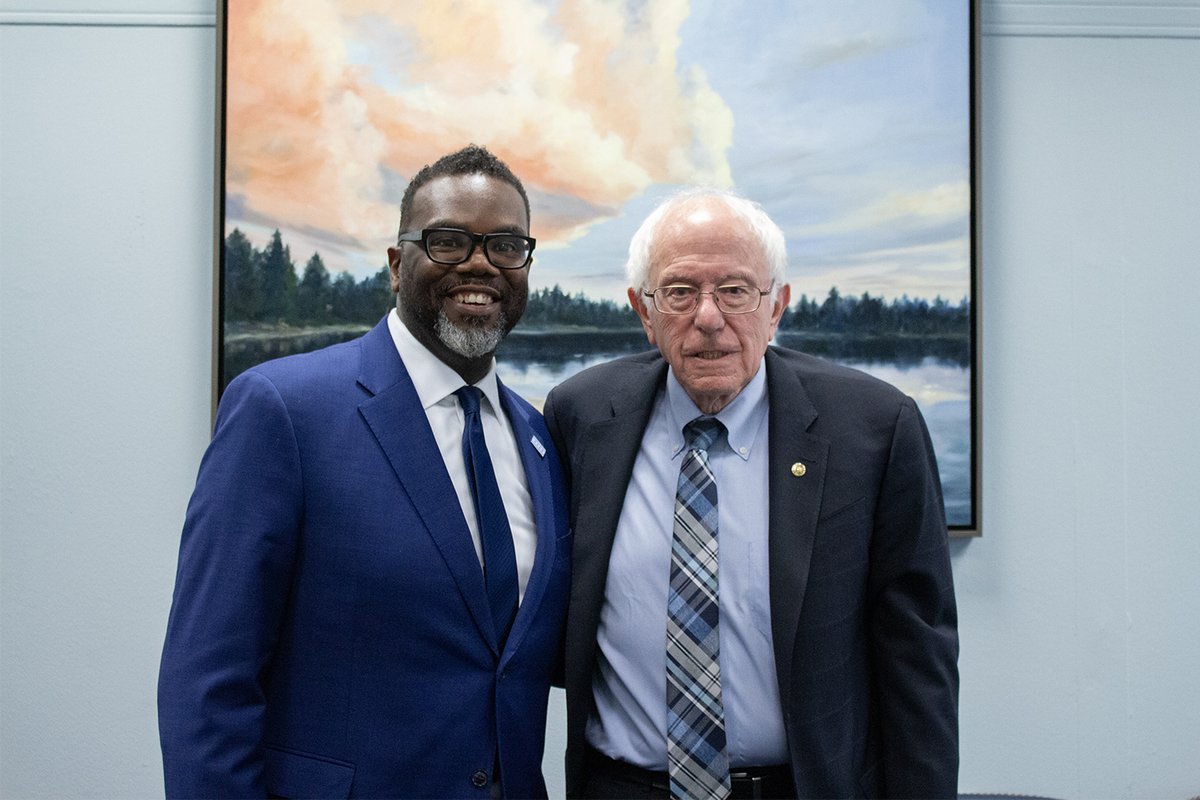Brandon Johnson (@brandon4chicago) on Twitter photo Can’t visit the Capitol without seeing my good friend, <a href="/SenSanders/">Sen. Bernie Sanders</a>! We’ll never stop fighting to deliver a better, brighter future for all. Can’t visit the Capitol without seeing my good friend, <a href="/SenSanders/">Sen. Bernie Sanders</a>! We’ll never stop fighting to deliver a better, brighter future for all.
