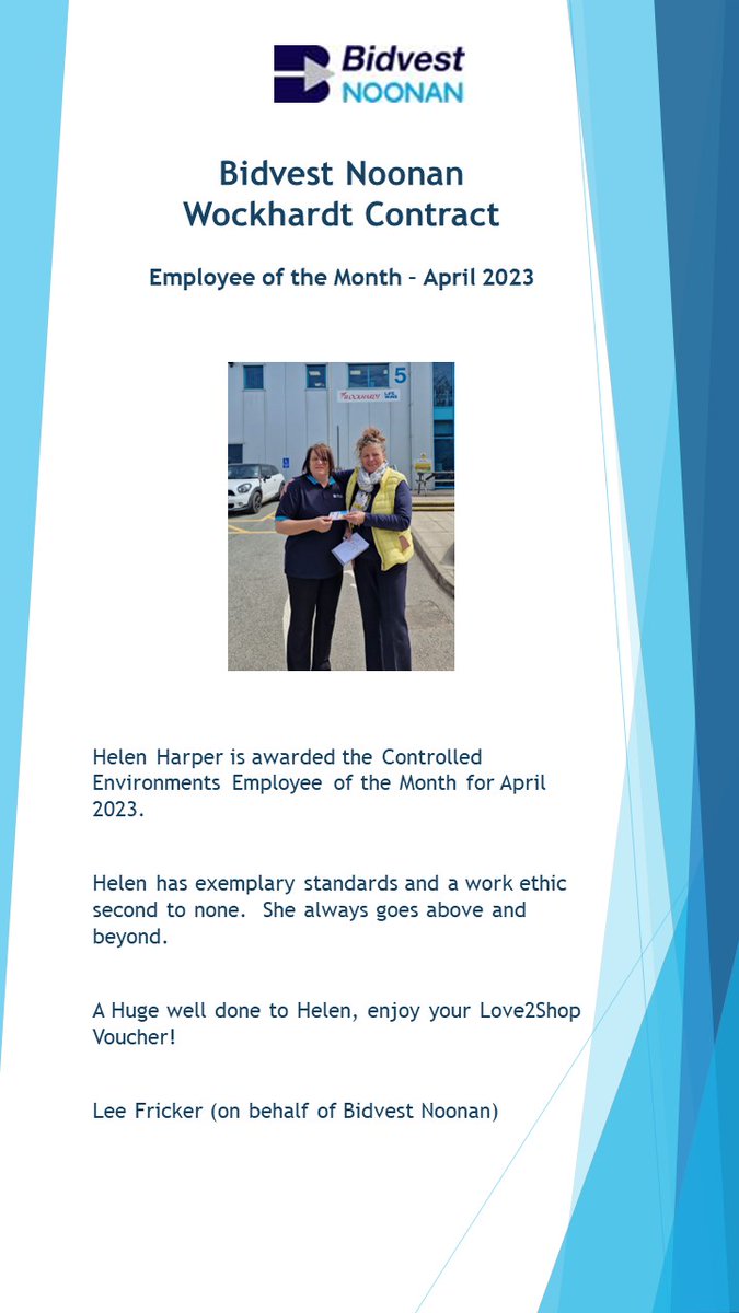 lmfricker's tweet image. A huge well done to Helen Harper @BidvestNoonan keeping the standards exemplary  #manufacturing #pharma #controlledenvironments