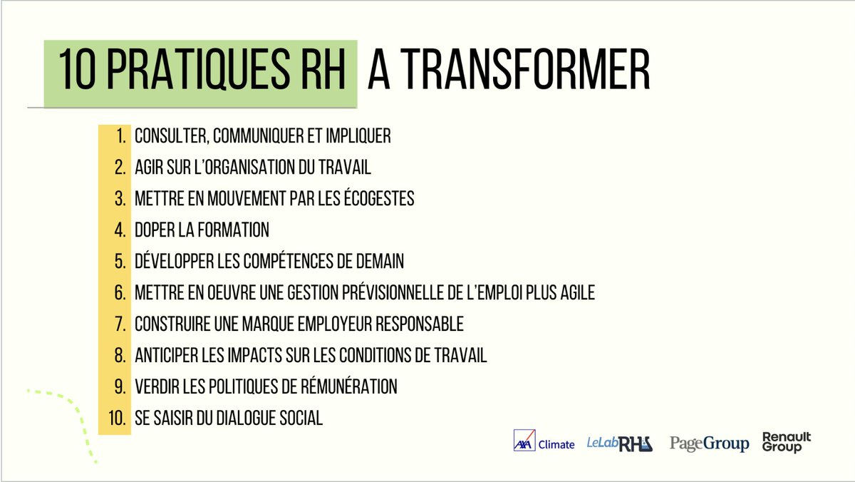 90 % des #DRH estiment qu'ils seront à l'avenir amenés à inclure plus d'actions #RSE dans leurs pratiques #RH.
Face à ce défi, <a href="/LeLabRH/">Le Lab RH</a> a publié un rapport d'où ressort une conviction :

✅ Les professionnels RH ont un rôle pivot pour faciliter et réussir la transition interne :