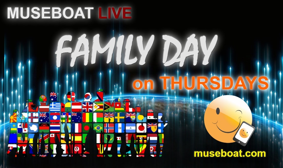 museboatlive's tweet photo. #RETTWEET Museboat Family Day today 05/11/2023 at 10pmLondon~ 2pmLasVegas~5pmNewYork at  https://t.co/2TQHdlDeem with @Bryan_Robinson_ @WeedwayMusic @tuckerbingo @terrywickstrom @ChrisRealms @_jonathanmusic @victormaslyaev @sirrealtalk @dsol2020   @ArtistRTweeters @TheRepostCrew https://t.co/k66VvMyVxv