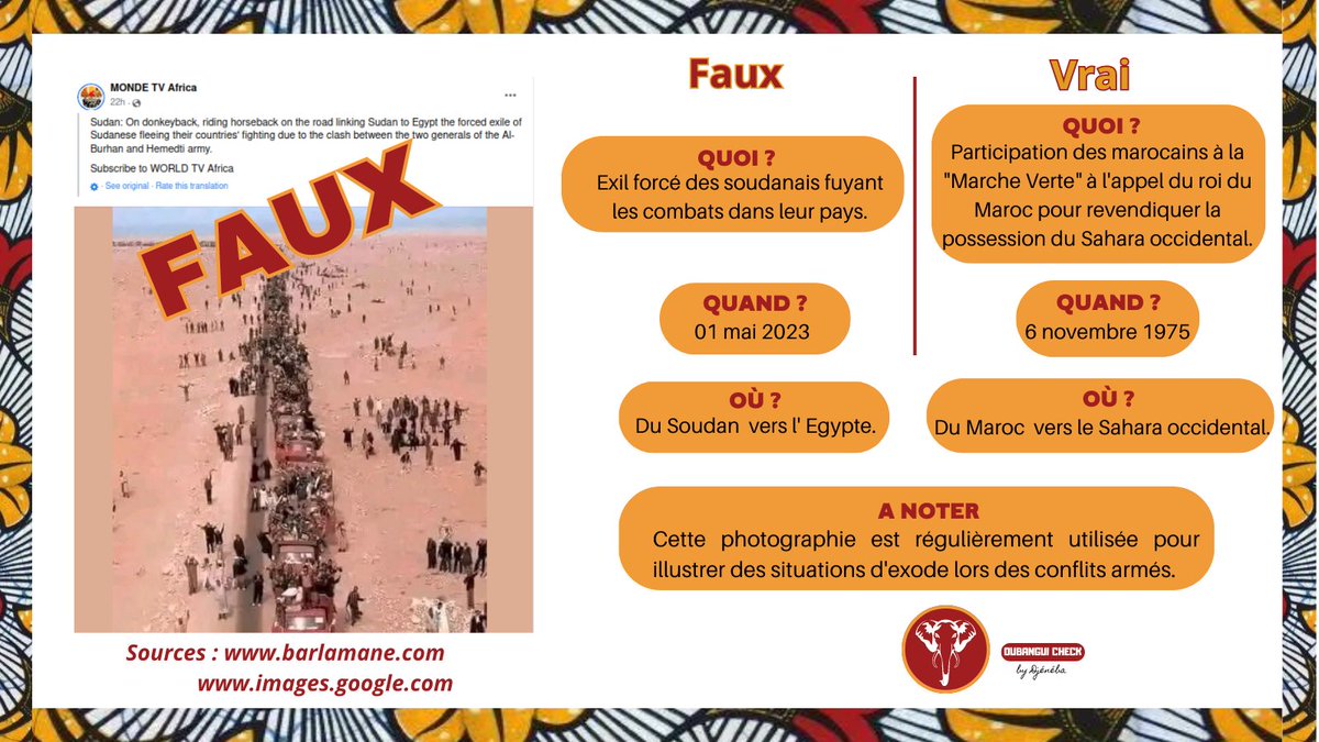 #Oubanguicheck
Malheureusement à chaque conflit armés, on voit ressurgir une multitude de #fakenews.
Stop ❌ à la #desinformation.
⬇️⬇️⬇️